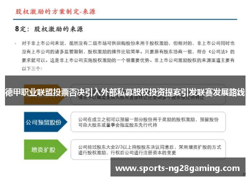 德甲职业联盟投票否决引入外部私募股权投资提案引发联赛发展路线 德甲职业联盟投票否决引入外部私募股权投资提案引发联赛发展路线